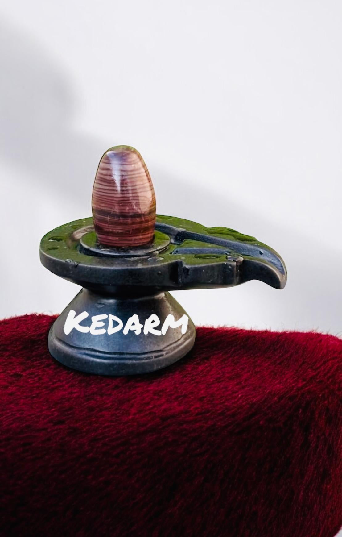 2inch janeudhari Narmadeshwar Shivling with 4inch Damru Shape jalhari