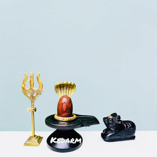 2inch Shivling with 4inch damru shape jalhari full set