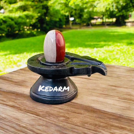 2inch ardhnareshwar  narmadeshwar  Shivling with 4inch Damru shape Jalhari